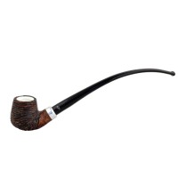 Long brown rustic meerschaum lined pipe with two stems